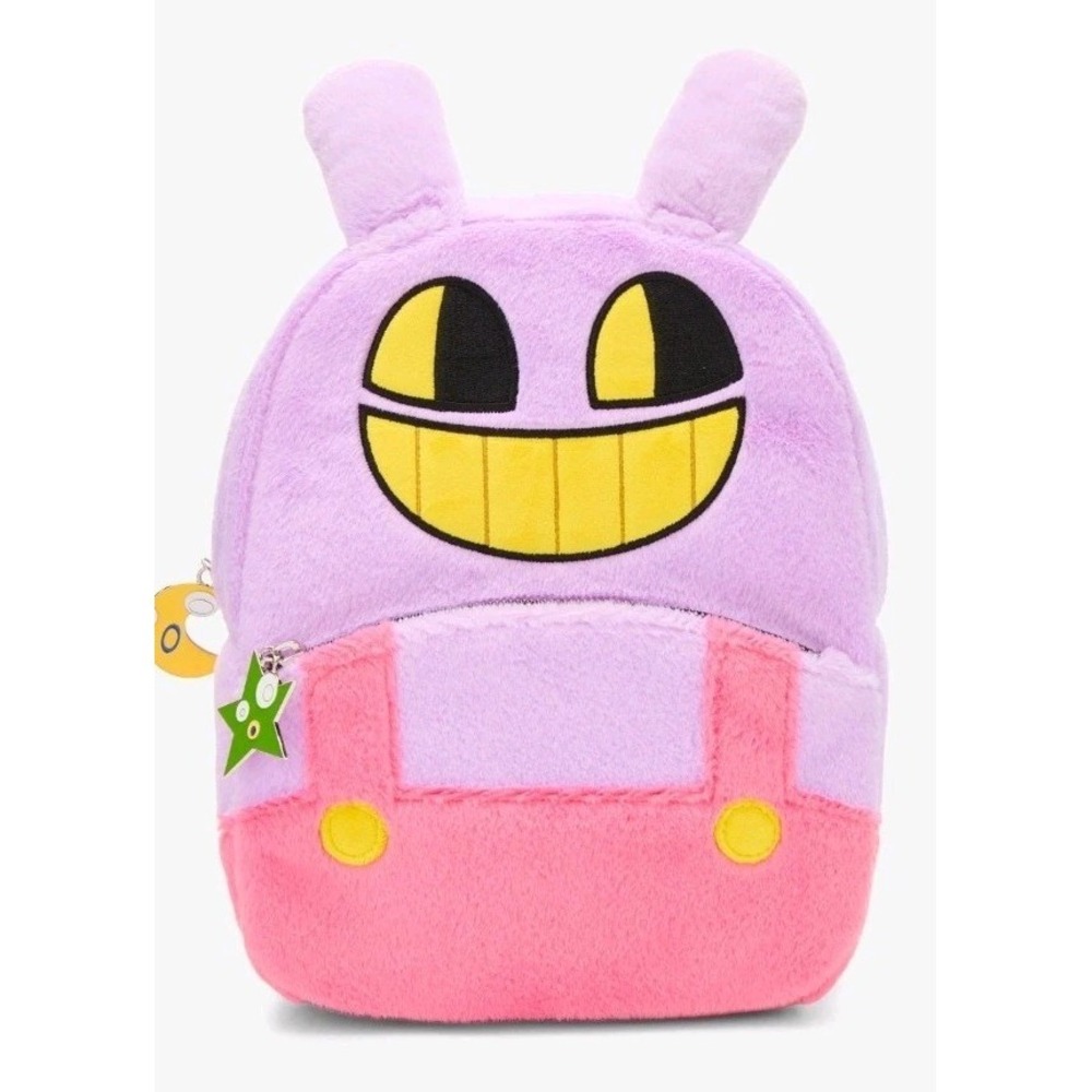 NEW The Amazing Digital Circus Jax Fuzzy Plush Mini Backpack With Bag Charms